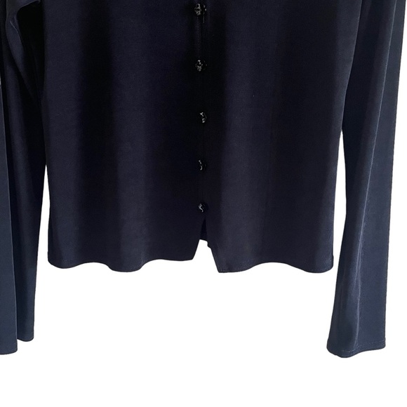 Slinky Vintage Black Floral Button Shape Cardigan - Picture 4 of 6